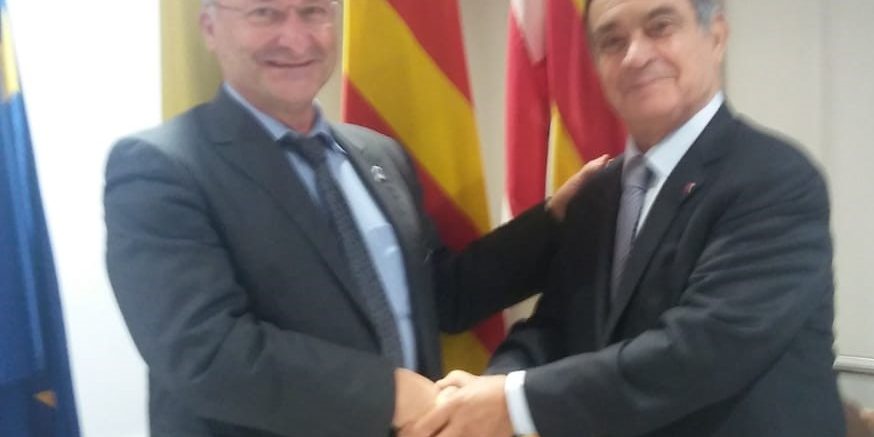 Joan Llinares con Jean Louis Nadal Presidente de la Alta Autoridad para la Transparencia de la vida pública de Francia