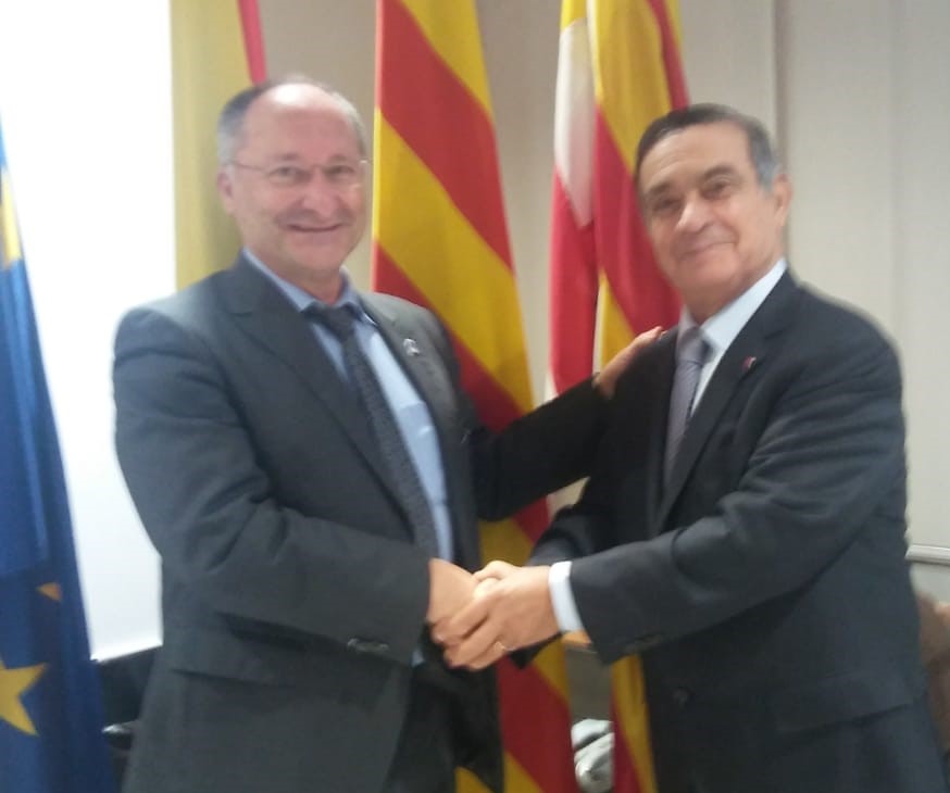 Joan Llinares con Jean Louis Nadal Presidente de la Alta Autoridad para la Transparencia de la vida pública de Francia