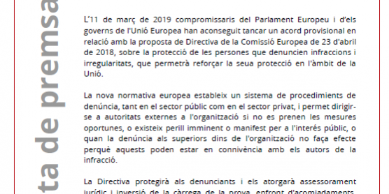 Nota prensa150319VAL